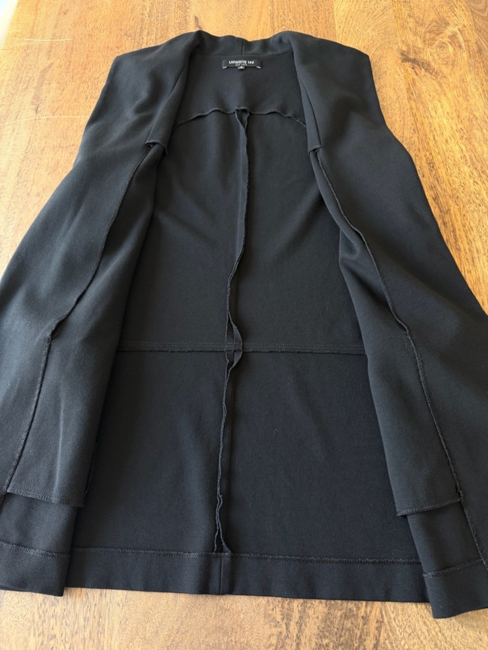 Lafayette 148 New York | Black Ponte Knit Longline Vest - Small - Picture 5 of 10